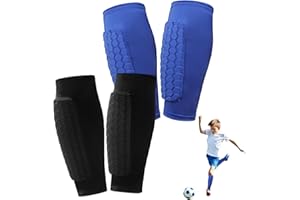 2 Pairs Shin Guards Soccer Kids,Soccer Shin Guards Socks Sleeves with Honeycomb Pads,Ski Shin Guards Anti-Collision Breathabl