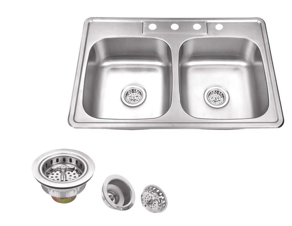 Best drop in kitchen sink 33 x 22 double bowl stainless steel