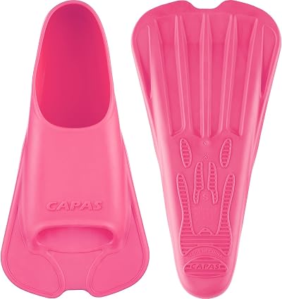 CAPAS Swim Training Fins Silicone Short Blade Floating Flippers Kids Adults
