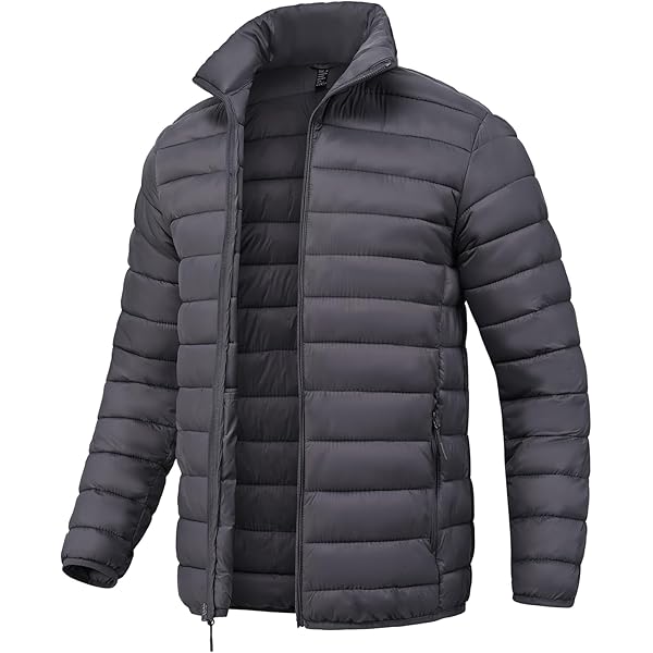 ZH8FCHAN Men's Puffer Jacket Lightweight Packable Water-Resistant