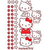 Vinyl Art Decal Decor - Hello Kitty - 7" to 9" Each - Cute Trendy Inspiring Lovely Design for Girls Boys Bedroom Closet Playroom Nursery Kinder Daycare Living Room Wall Sticker (Red)