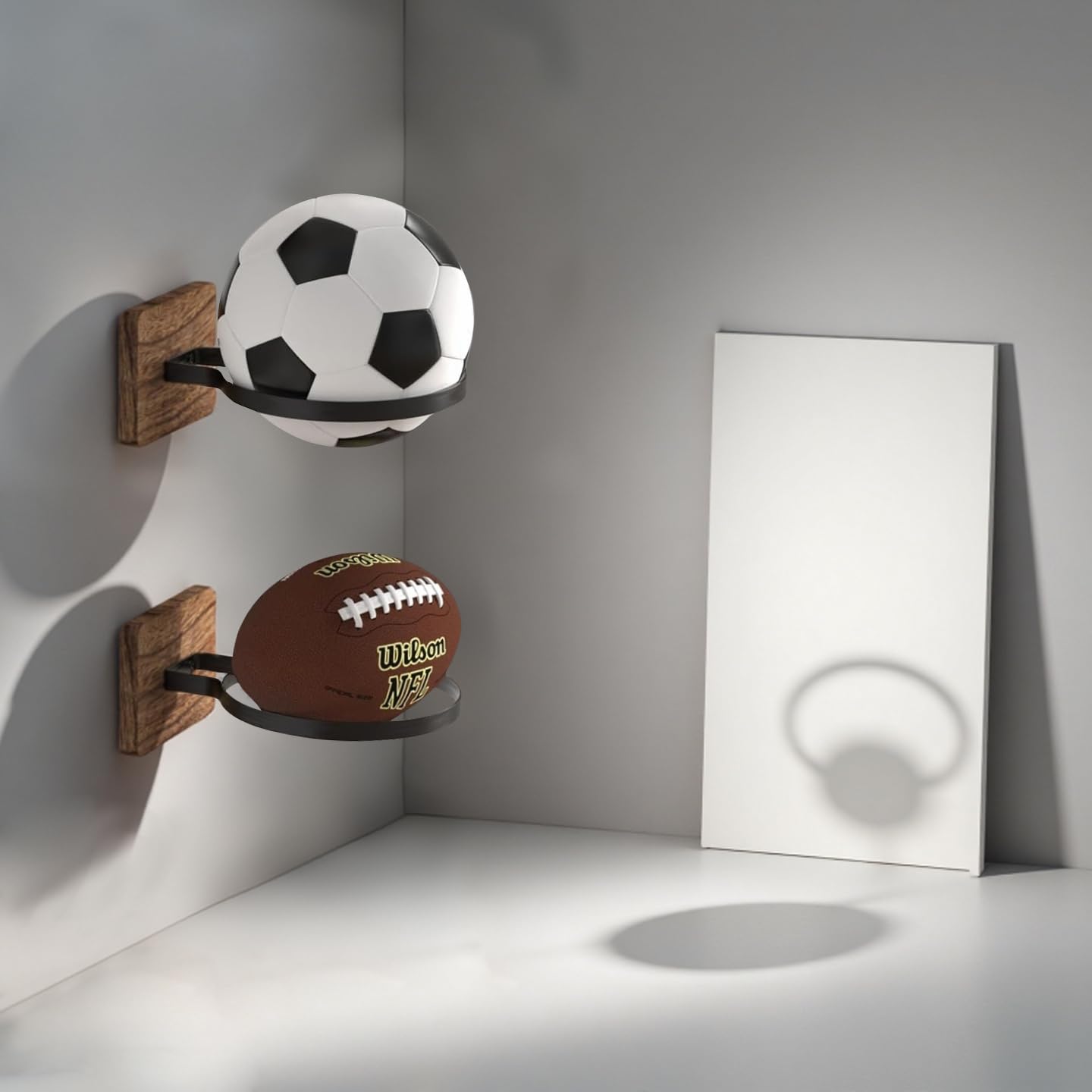 Basketball Holder Wall Mount,Ball Storage Holders Display Rack for Autograph Basketball, Football, Soccer, Volleyball Collection, Sports Accessories Organizer for Player Fans Room Decor,2 Pack