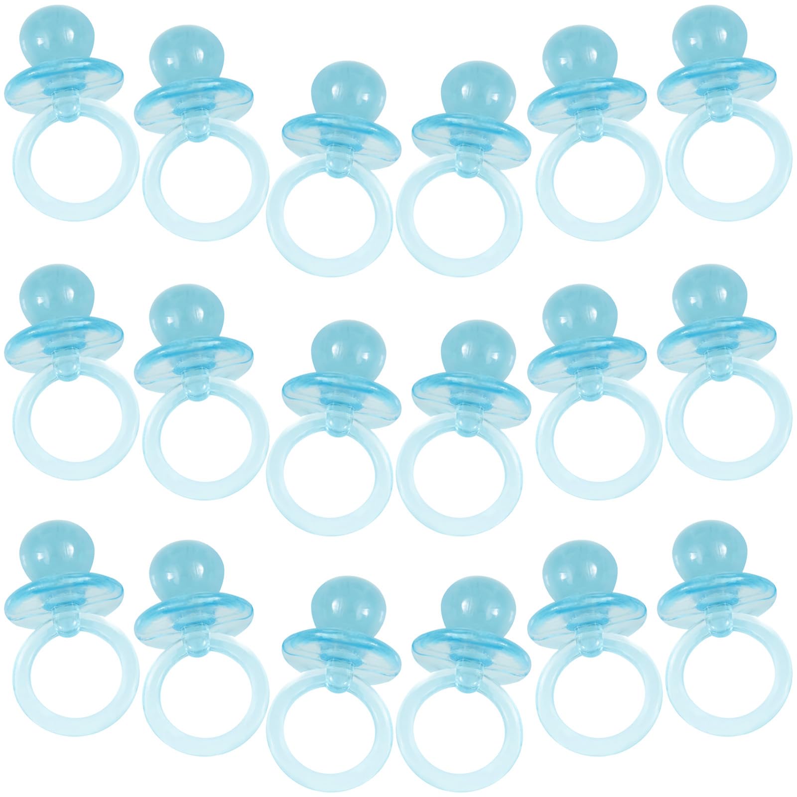 Blue Crystal Plastic Pacifier (2cm) Pack of 18 - Baby Shower Party Decorations, Ideal Keepsake for Guests