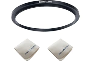 SKYZHENG 67mm Lens to 72mm Camera Lens Adapter 67mm to 72mm Step Up Ring Adapter Ring for All Brands of UV ND CPL, with Premium Lens Wiping Cloth 2 Pack (67mm-72mm)
