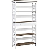 Convenience Concepts Oxford 5 Tier Bookcase with Drawer, Driftwood / White