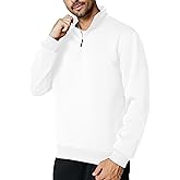 Menoio Men's Quarter Zip Up Pullover Long Sleeve Mock Neck Sweatshirt Casual Slim Fit Fleece Sweaters