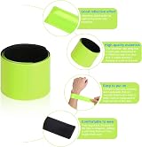 URAQT Reflector Strips 4 Pcs Reflective Snap Band Green Wrist Ankle Safety view 3