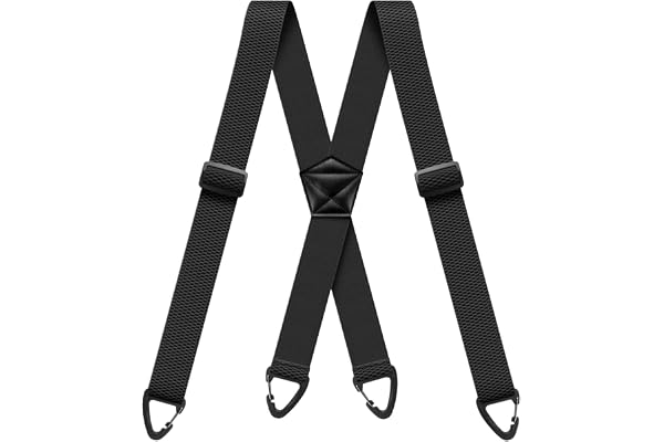 Mens Suspenders Elastic Heavy Duty Suspenders for Men Adjustable Work Braces for Mens Pants with 4 Plastic Snap Loop