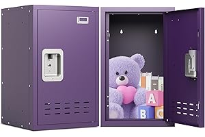 BUTISOW 3.2CUB Storage Lockers,Small Metal Locker,Lockable Storage Cabinet, Lockers for Employees,Office,Kids Locker with Lock (Purple)