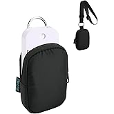 Beautyflier Pocket Hand Sanitizer Spray Case for Touchland Power Mist and Glow Mist 1FL OZ, Zipper Pouch for Hand Sanitizer Spray Bottle, with Removable Neck Strap, Great for Travel (Black)