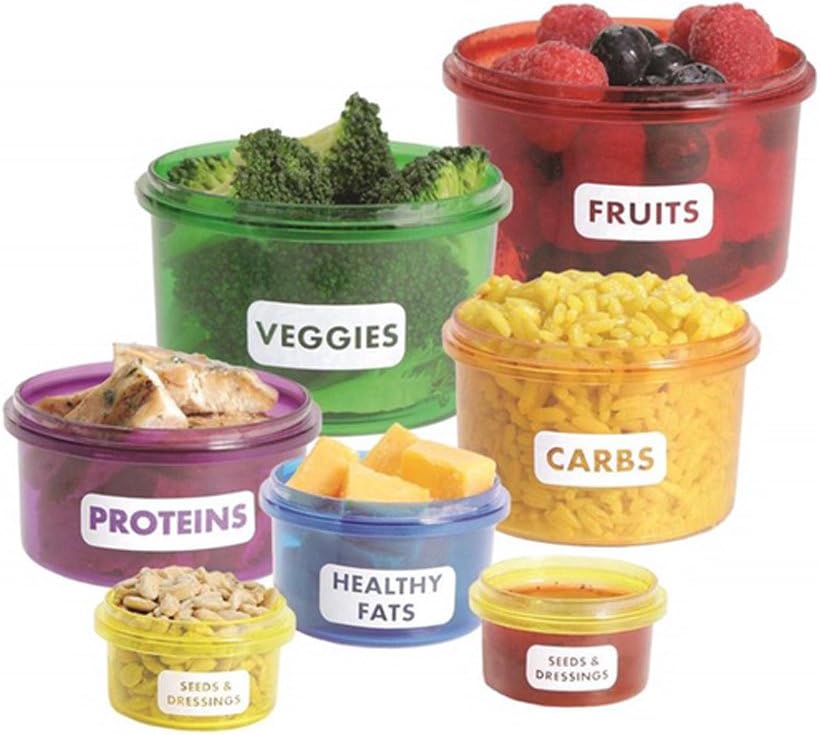 SZTARA 7pcs/Set Portable Food Storage Box with Lid Portion Control Containers Snack Boxes Food Savers for Meals & Diet Suitable for Weight Loss