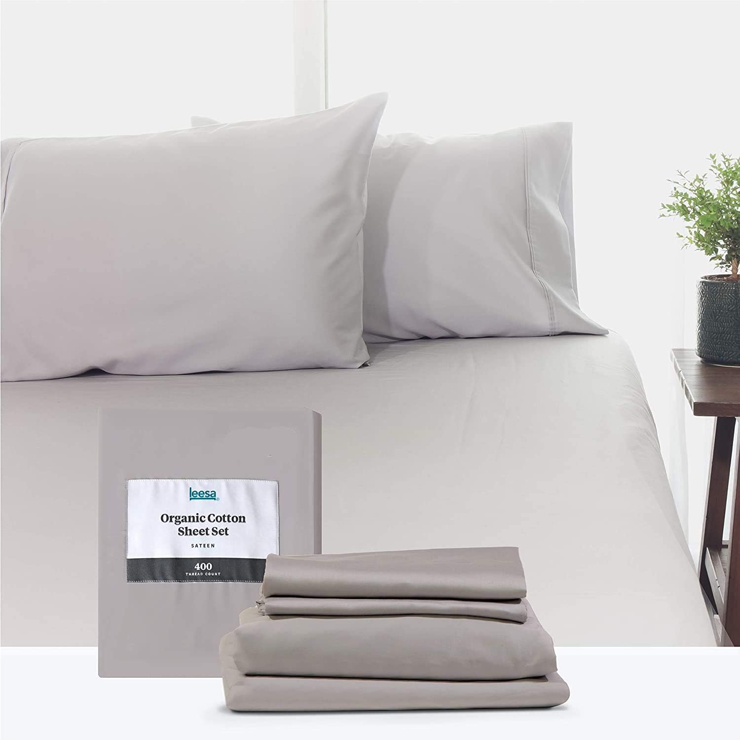 Cal King Size Bed Sheets Set by Leesa, 100 Cotton Cooling