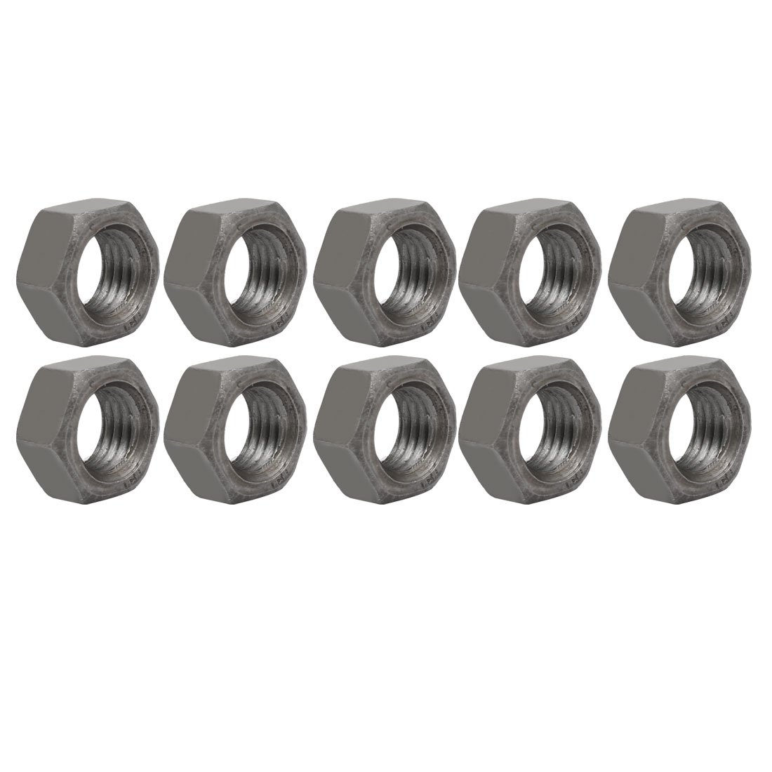 Sourcingmap 10pcs M18 x 2.5mm Pitch Metric Coarse Thread Carbon Steel Left Hand Hex Nuts
