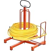 VEVOR Cable Dispenser, Floor or Stud Mounted, Wire Spool Rack, Portable Wire Rack Dispenser with Anti-Slip Metal Handle for Wiring Transport, Swivel Eyelet, for Electrical, Industrial and Retail Use