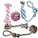 HTKJ Dog Toys (Set of 5) Cotton Rope Dog Toys for Small to Medium Doggie ,Tough Teething Pet Dog Chew Toys
