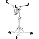 Gibraltar 8000 Series Flat Base Snare Drum Stand, with Single Lock Basket Tilter and Key Lock Stability, Fits 10" to 15" Metal Hoop &amp; 14" Wood Hoop Snares with ABS Height Adjust Inserts (8706)