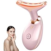 Facial Massager, 7 Color Face and Neck Massager for Skin Care, Portable Beauty Skin Care Tools, Pink