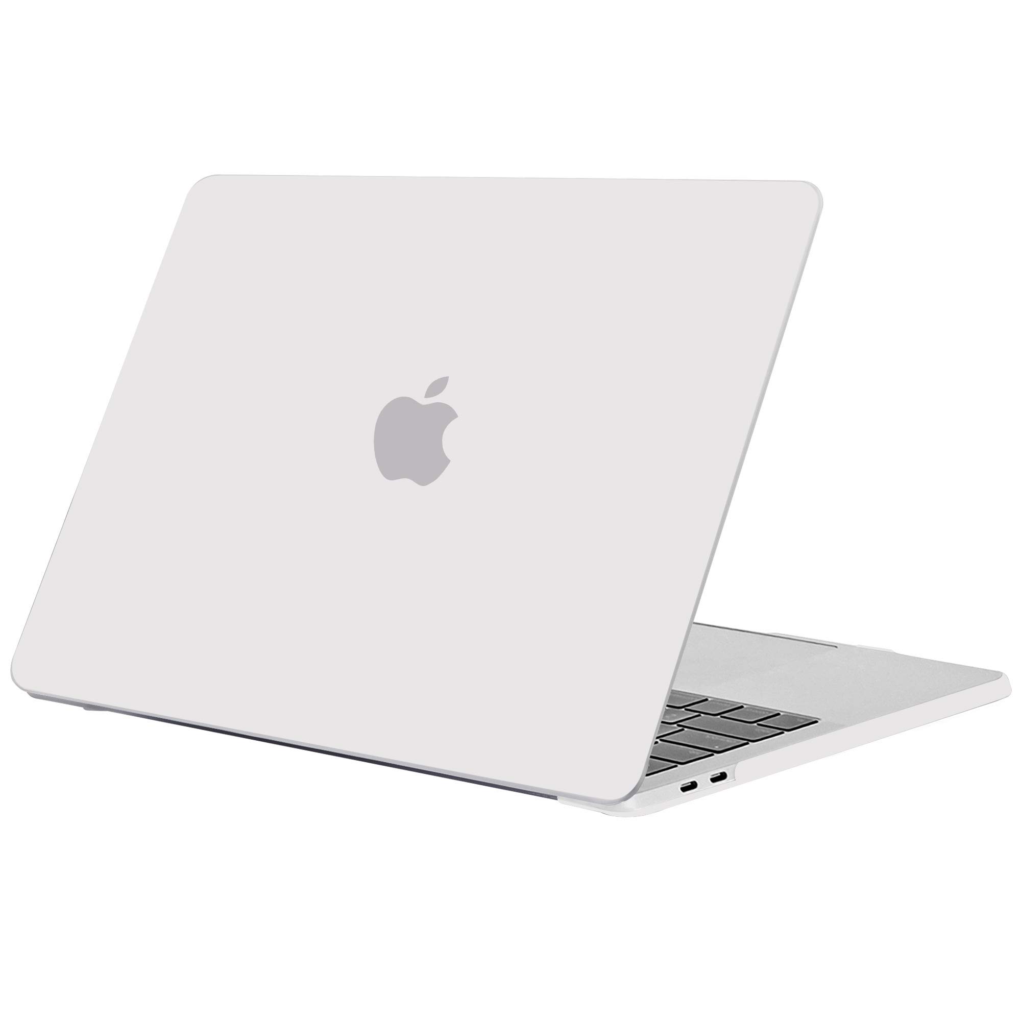 TECOOL Case Compatible with MacBook Pro 15 Inch 2019 2018 2017 2016 with Touch Bar A1990 A1707, Ultra Thin Protective Hard Shell Case, Semi-Transparent Frost White
