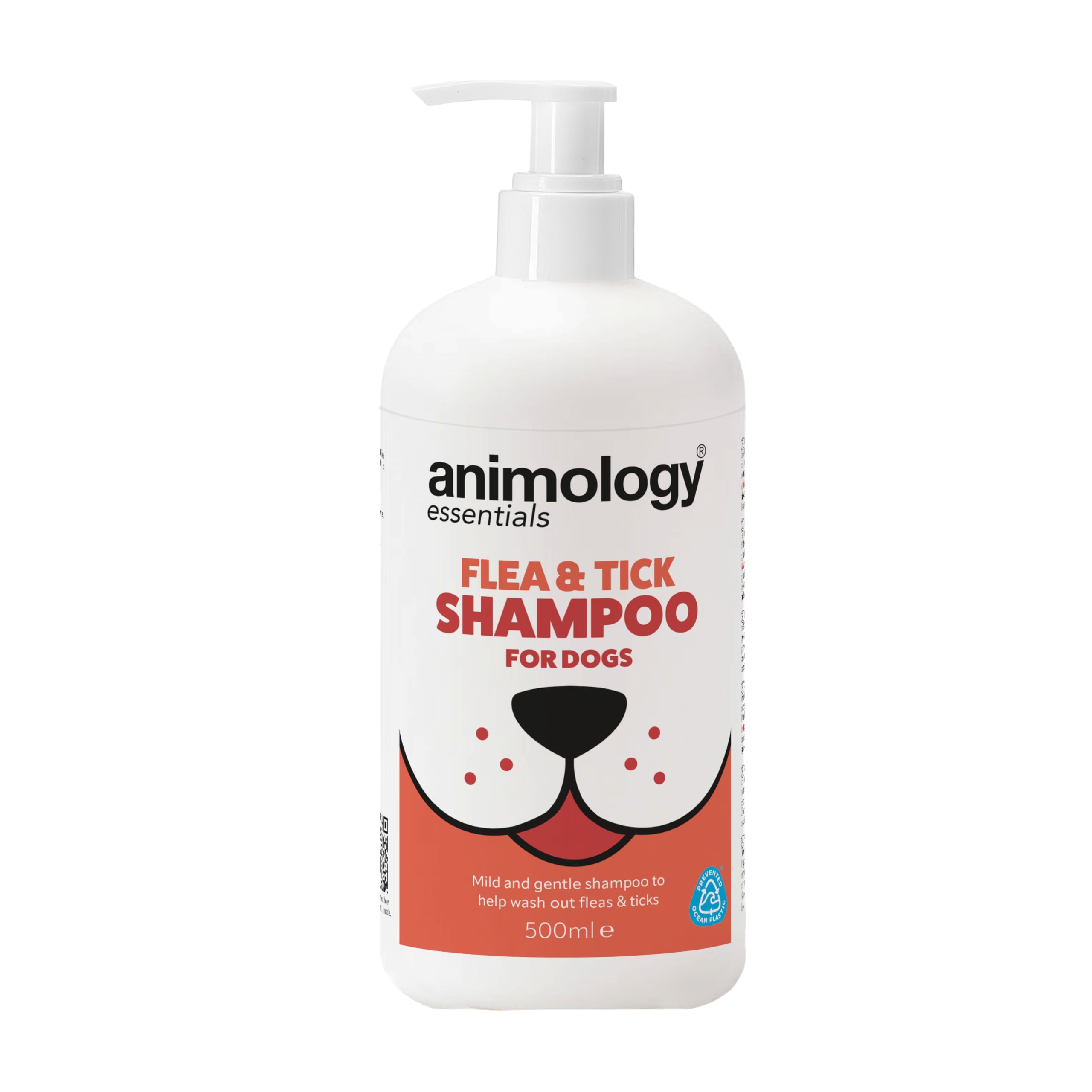 Animology Essentials Flea and Tick Dog Shampoo 500ml, Tea Tree and Neem Infused Coat Cleanser for All Breeds