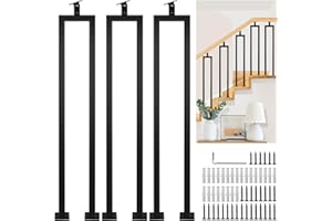3 Pack U Shape 36" Stair Balusters with Adjustable Top Bracket for Staircase Interior, Baluster for Stair Handrail Indoor Steps by LukLoy