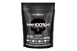 Whey 100% Hd - 900G Refil Morango, Black Skull