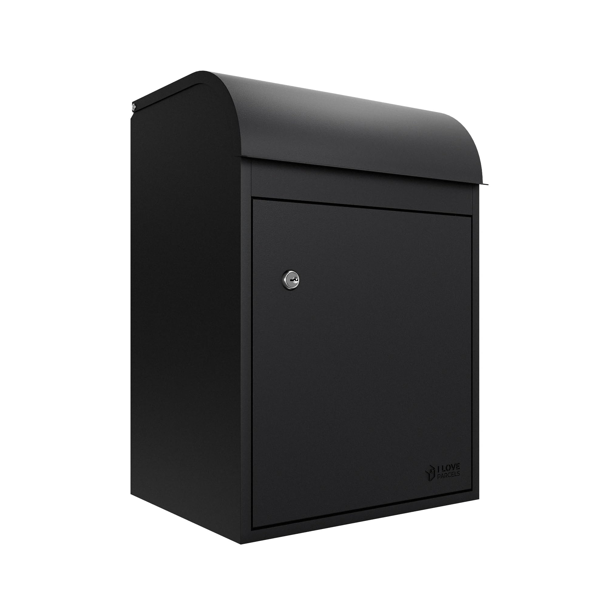 iLoveParcels Fulham Premium Medium Parcel Drop Box. Waterproof Safe & Secure Delivery parcel box outdoor, Delivery Box, Post & Letterbox With Key Lock Mounted To Wall, Fence Or Floor Black RAL 9005