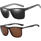 ZENOTTIC Polarized Sunglasses for Men 2 Pack | 100% UV400 Protection Square