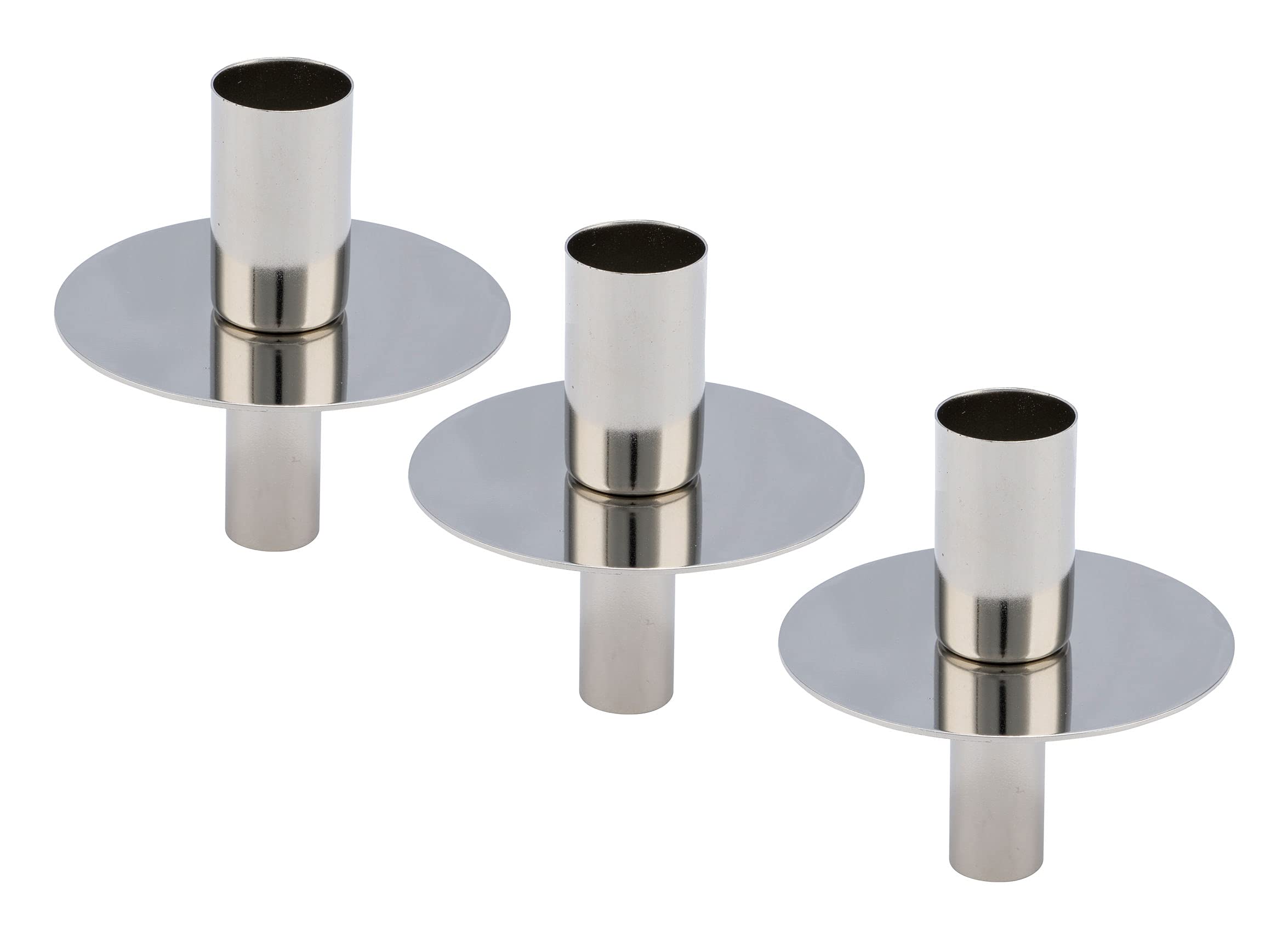 Spetebo Bottle Candle Holder, Set of 3, 8 cm, Silver, Metal