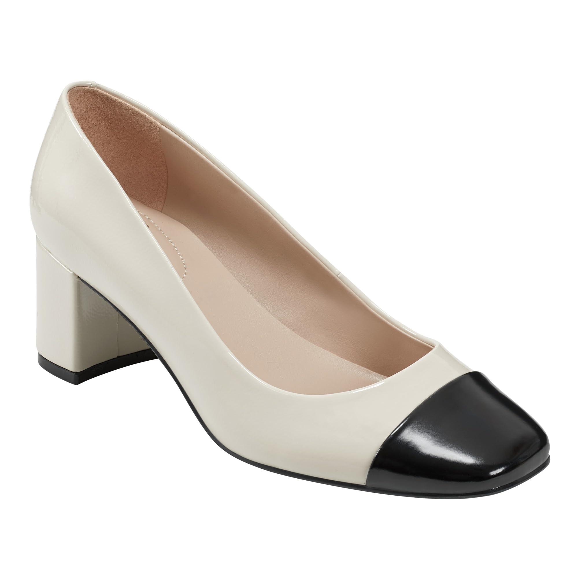 Bandolino Women’s Candy Pump, Cream Patent/Black, 8