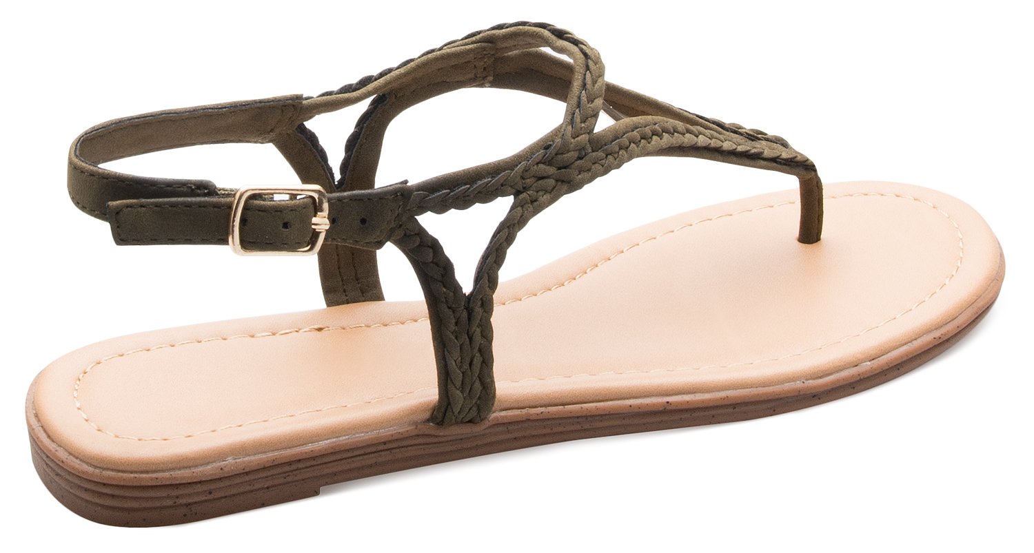 Olivia K Women's Casual Thong Flats Flip Flop Sandals with Cut Out Upper - Comfort, Easy on-Off Slide - Image 4