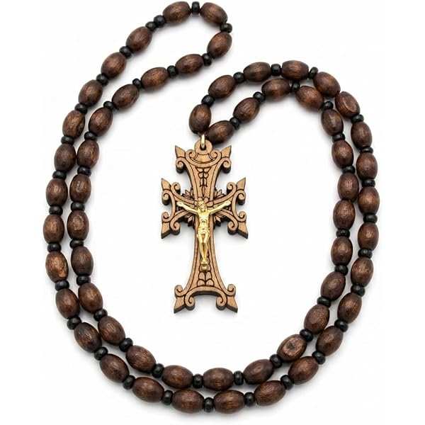 Amazon.com: Theodoros Armenian Wooden Cross Necklace, Christian