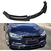 2012-2015 Compatible with BMW 3 Series F30 Sedan Base Bumper, Front Lip Splitter, 3-Piece Design, Carbon Fiber Pattern ABS &ndash; WheelX