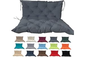 Porch Swing Cushions with Backrest, Outdoor Swing Cushion, Thickened 4-Inch Waterproof Bench Cushion 2-3 Seater Swing Replace