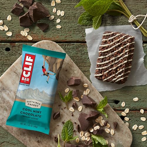 CLIF BAR – COOL MINT CHOCOLATE WITH CAFFEINE – MADE WITH ORGANIC OATS – ENERGY BARS – NON-GMO – PLANT BASED PROTEIN BARS (10 PACK)