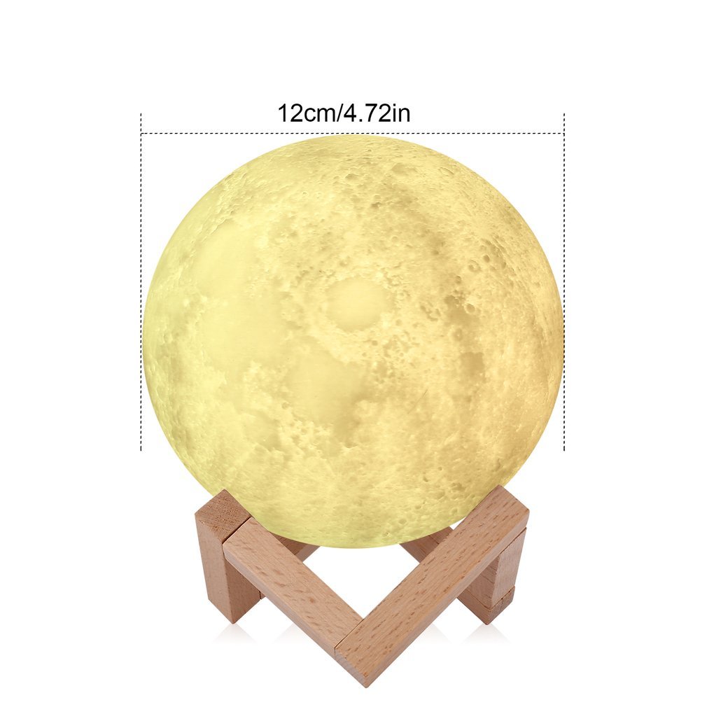 Lampe de Lune LED Rechargeable, Lampe de Chevet Télécommande et Contrôle Tactile, Veilleuse de Nuit pour Bébé Enfant, 16 Couleurs Différentes, Décoration pour Maison Chambre Cadeau pour Anniversaire, Enfant et Amoureux 12cm