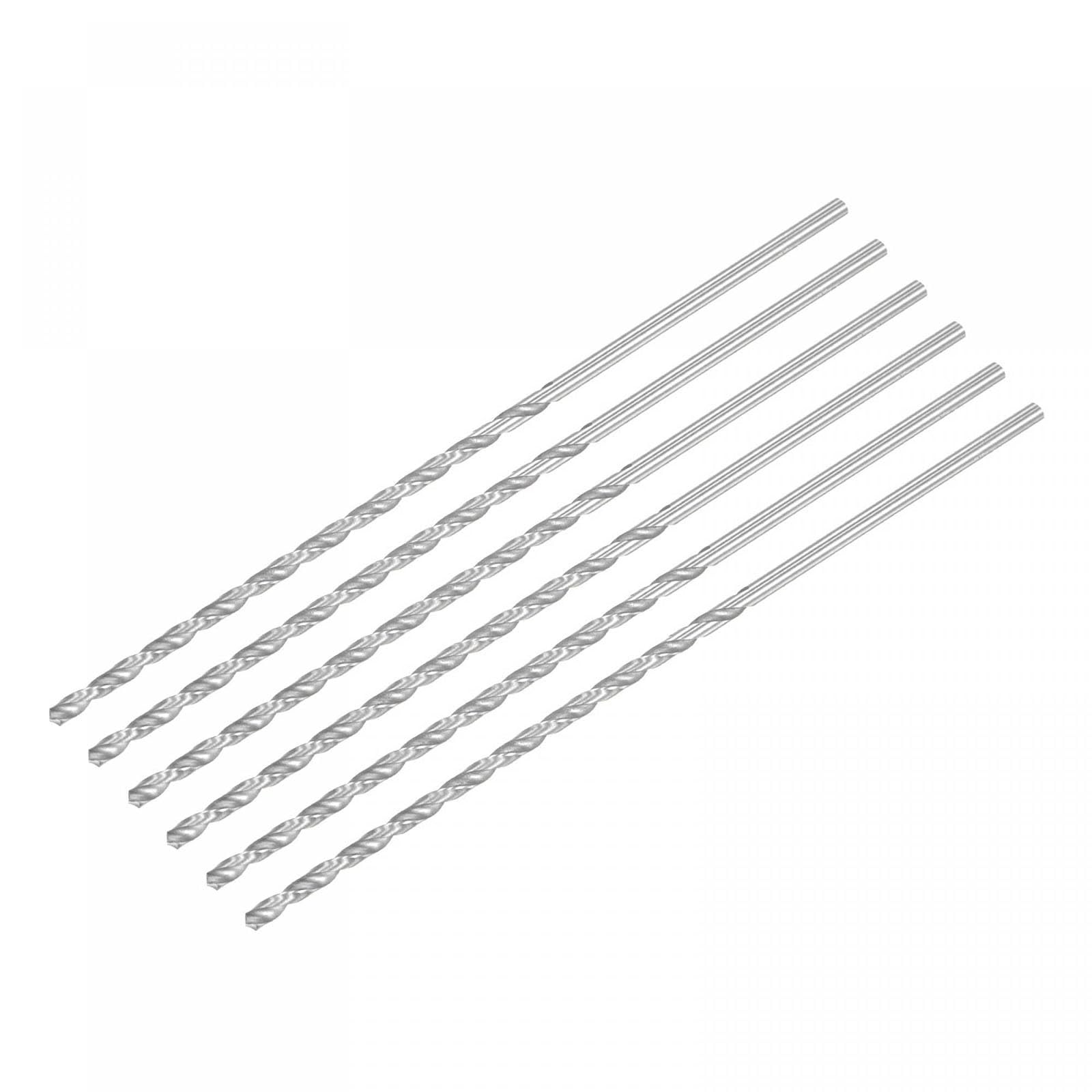 TA-VIGOR 6Pcs 3.5mm Extra Long Twist Drill Bits, 160mm Length High-Speed Steel HSS Straight Shank Spiral Drill Bits for Wood Metal Aluminum Plastic