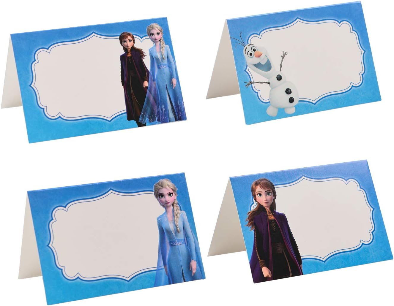 24 Pieces Place Cards for Frozen Theme Party - Princess Birthday Party Supplies Food Tents and Food Labels Decorations, Elsa Anna Baby Shower Party Supplies