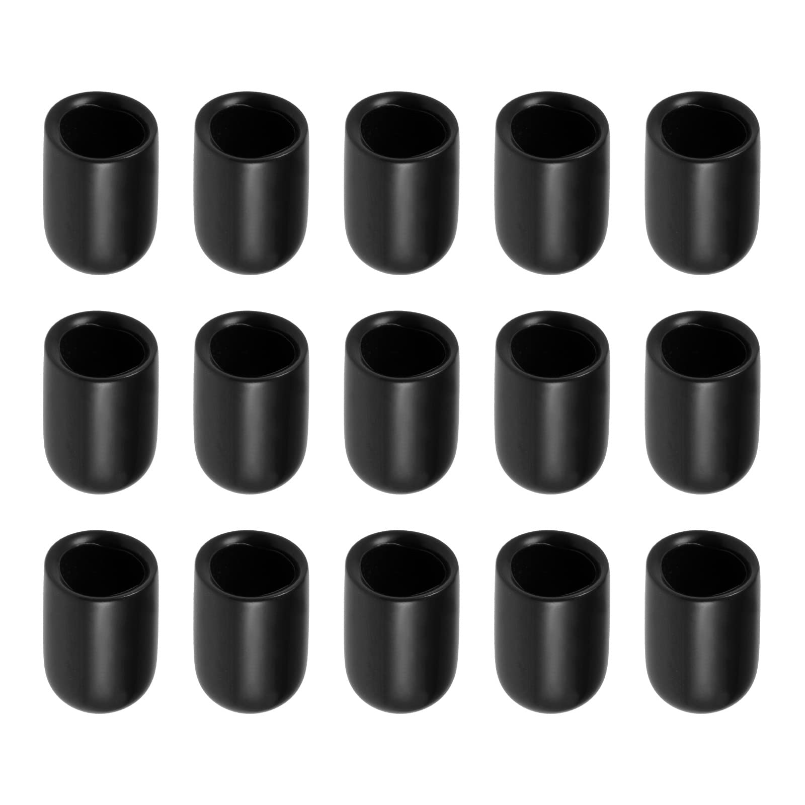 Rebower Screw Thread Protector Cover Rubber End Caps, [for Screw, Bolt] - 8.5mm ID/Black/50 Pcs