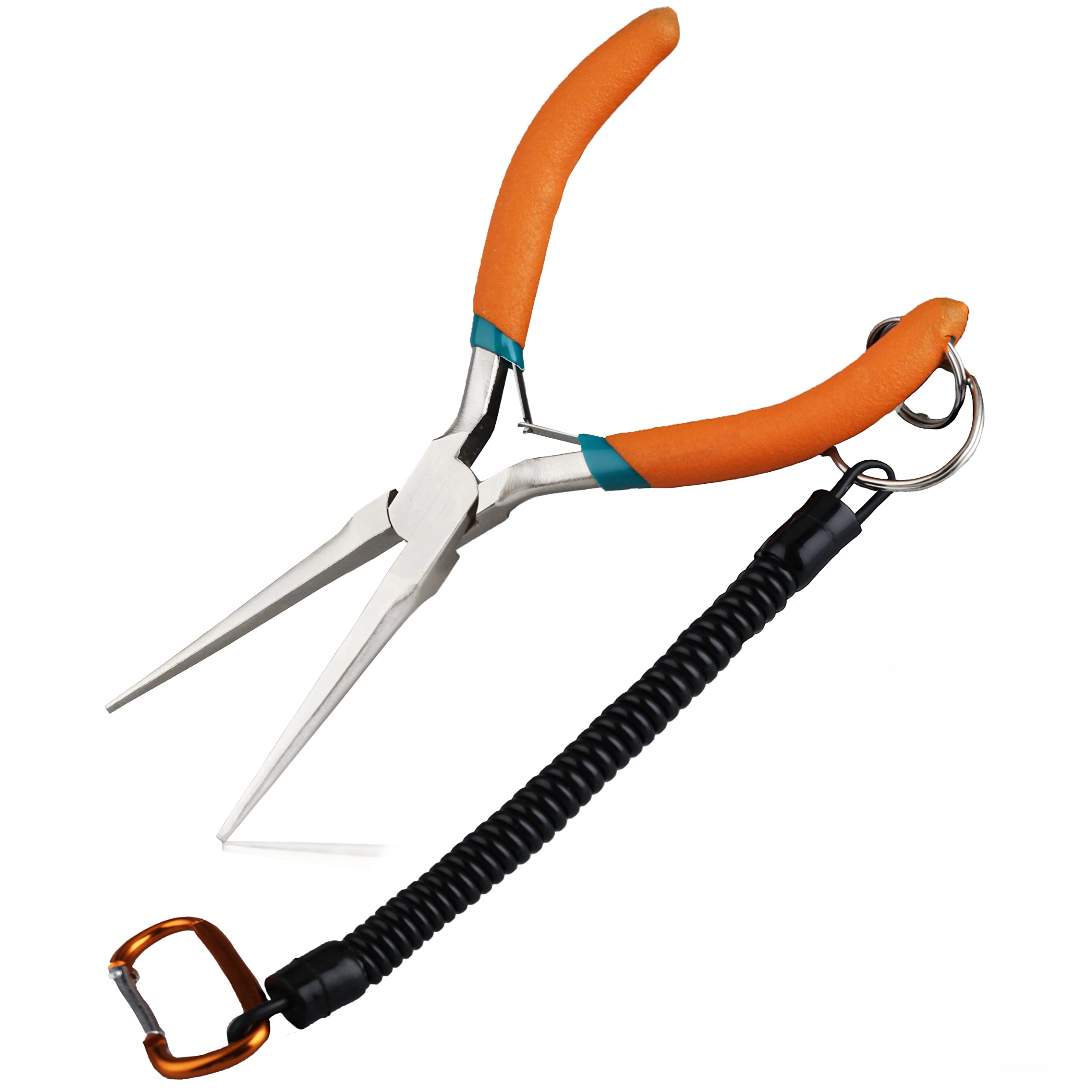 LEONTOOL Mini Needle Nose Pliers for Jewelry Making with Smooth Jaw 6 Inches Needle Remover Pliers with Lanyard Small Needle Nose Pliers for Bending Wire and Small Object Gripping, Yellow Green