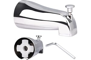 Universal Bathtub Spout with Diverter Metal Tub Faucet 5 1/4 inch Bathtub Spout 1/2 inch IPS Inside Thread Compatible with We