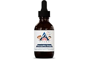 Ayush Herbs BacopaPlus Drops for Kids - Kids Focus and Attention Supplement with Bacopa, Ashwagandha, Ginkgo, Support for Brain & Memory, Organic Ingredients - 2 Fl Oz (80 Servings)