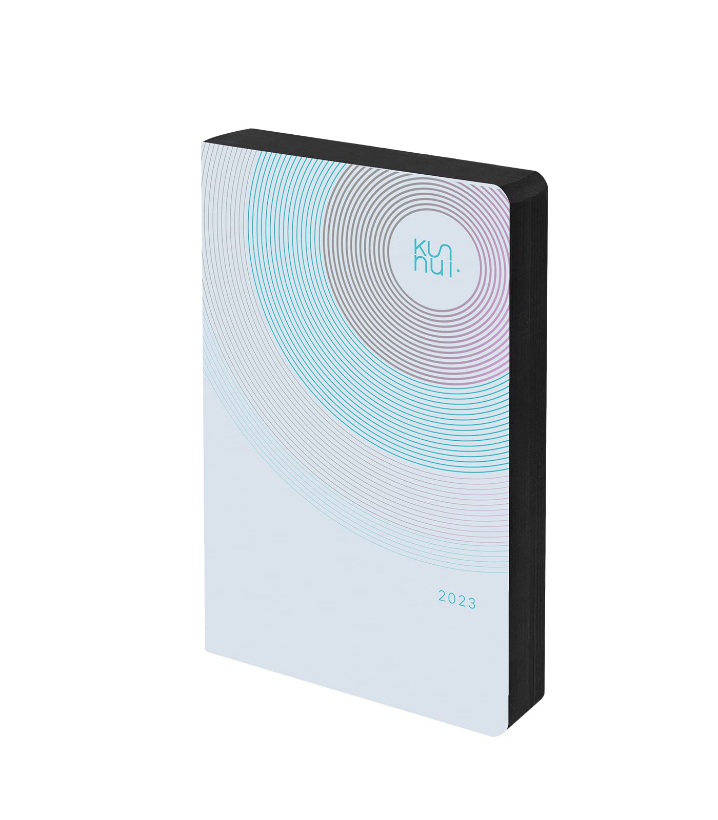 Kunnui - January 2023 December 2023 Agenda - Bonded Leather - Daily Page - Format 15 x 21 (A5) - Bilingual: Spanish - English - Arctic Disk