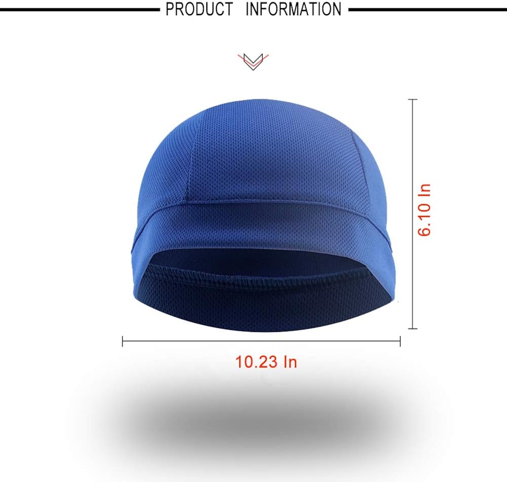 3 Pack Cooling Skull Cap Helmet Liner Sweat Wicking Cycling Running Hat for Men Women: Clothing