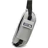 JEMINAL Sling Bag: Diamond-Grid Pattern 4L Light Spacious Crossbody Shoulder Everyday Carry Bag with Quick-adjust Strap - Double Layered Fabric Funny Pack for Men, Women, Travel, Sport (LT GRY)