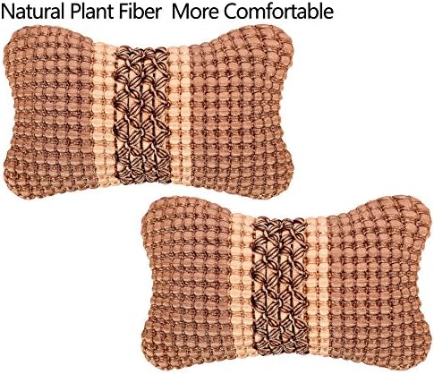 SLY Car Neck Head Support Pillow Headrest Cushion Nature Fiber More Healthier Softer for Relieve Neck Fatigue Home Rest Breathable and Comfortable Set Of 2