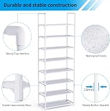 esonstyle 8 Tier Shoe Rack Tall Narrow 16-20 Pairs Space Saver Organiser view 4