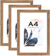 Scholar Tree Brown Wooden A4 Picture Frame Set of 3 with Mount