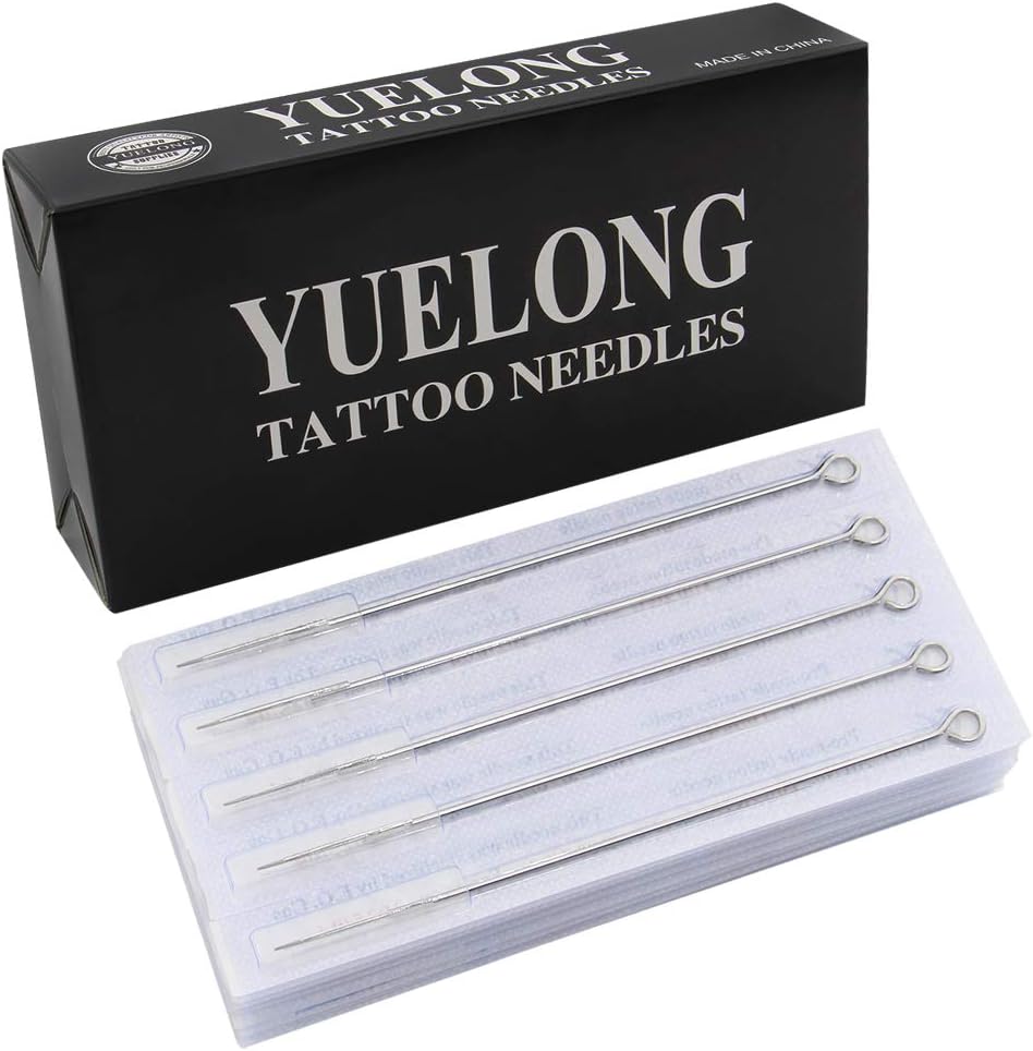 Tattoo Needles - Yuelong 50PCS Professional Disposable Sterilized Tattoo Needles 9M1 Single Stack Magnum Used For Tattoo Machine Tattoo Kit Tattoo Supplies (1209M1)