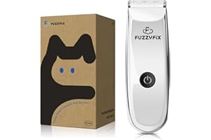 FuzzyFix Pet Grooming Clippers for Matted Hair Cat, Trimmer for Low Noise, Waterproof Portable USB Rechargeable Professional Cat Cippers for Dogs and Cats Eyes, Ears, and Paws Silver