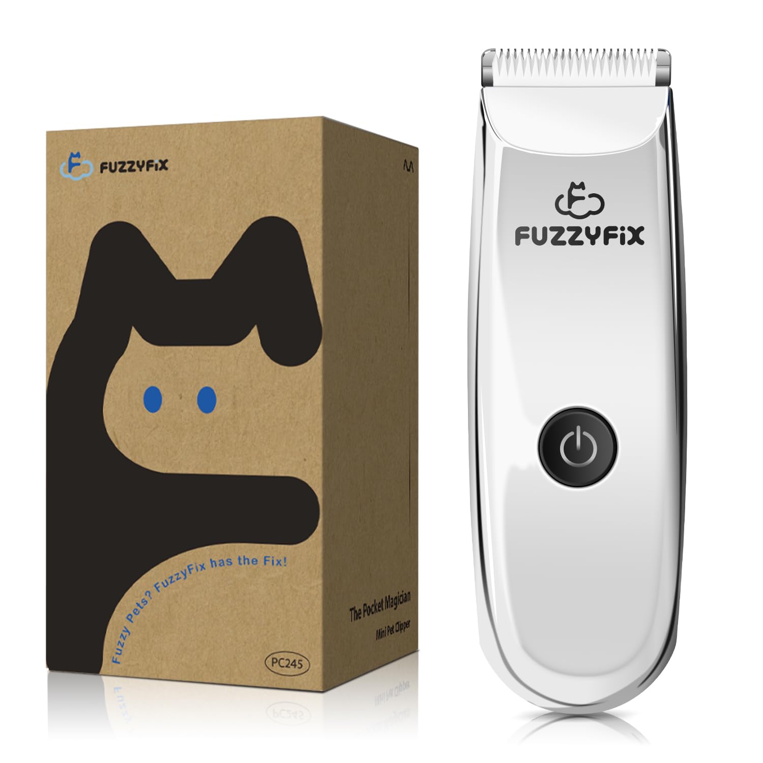 Photo 1 of FuzzyFix Pet Grooming Clippers for Matted Hair Cat, Trimmer for Low Noise, Waterproof Portable USB Rechargeable Professional Cat Cippers for Dogs and Cats Eyes, Ears, and Paws Silver